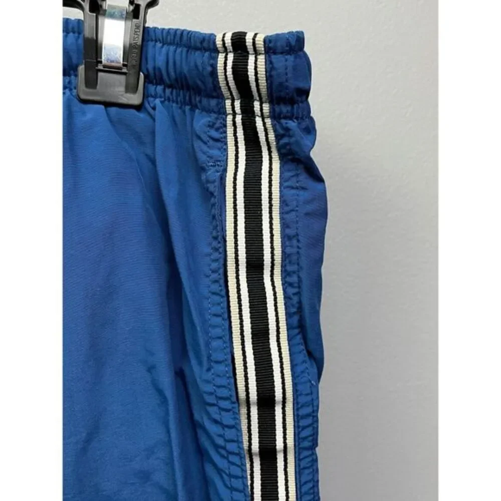 NIKE swim trunks men's large nylon mesh liner pockets blue Striped‎ Retro